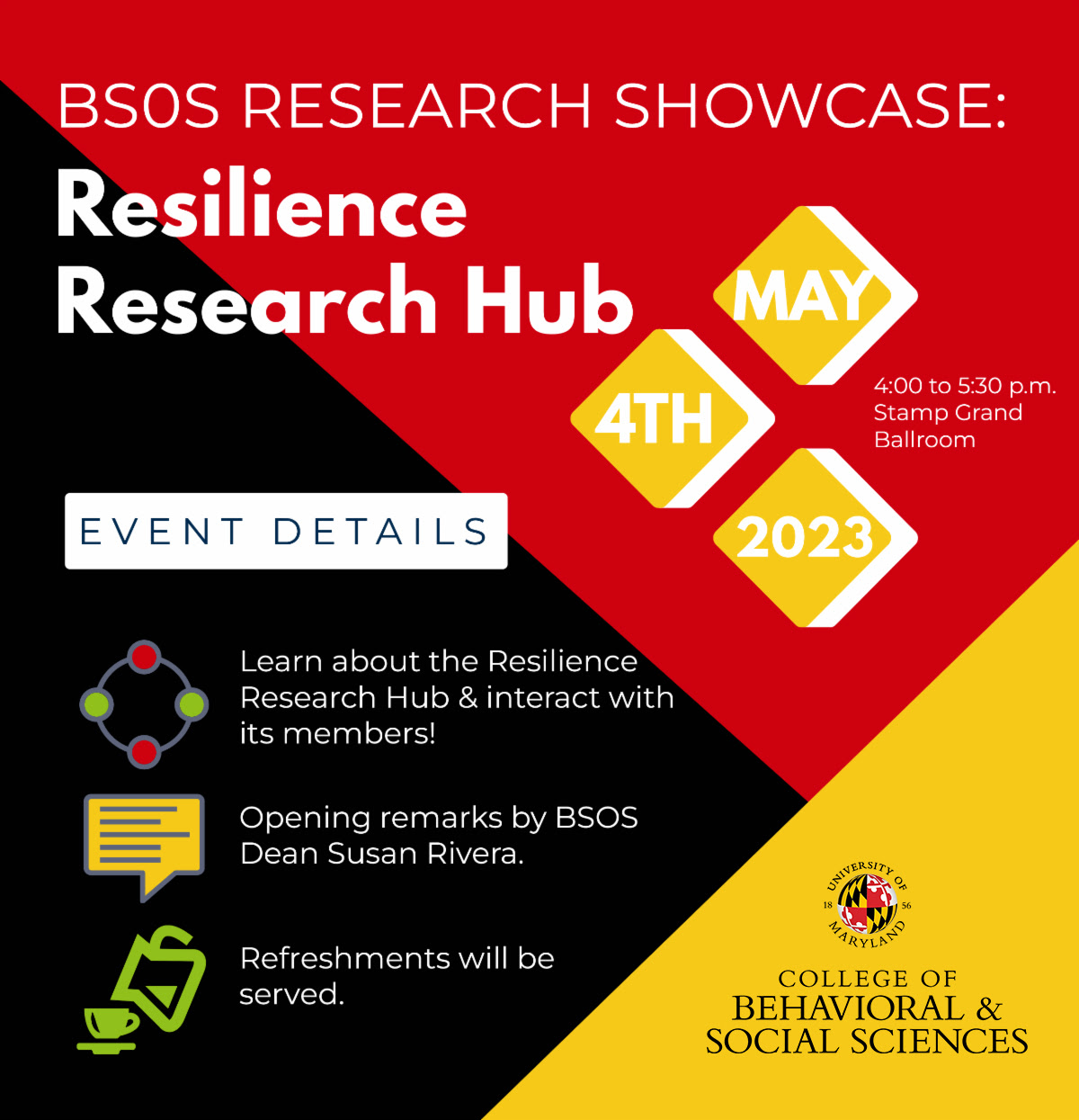 BSOS Research Showcase: Resilience Research Hub event poster